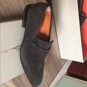 Santoni Suede Grey Shoes